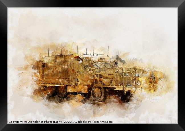 British Army Mastiff on patrol. Framed Print by Digitalshot Photography