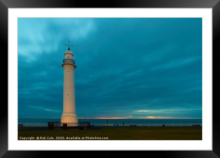 The White Lighthouse, Cliffe Park, Seaburn, Tyne a Framed Mounted Print by Rob Cole