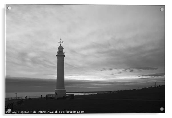 The White Lighthouse, Cliffe Park, Seaburn, Tyne a Acrylic by Rob Cole