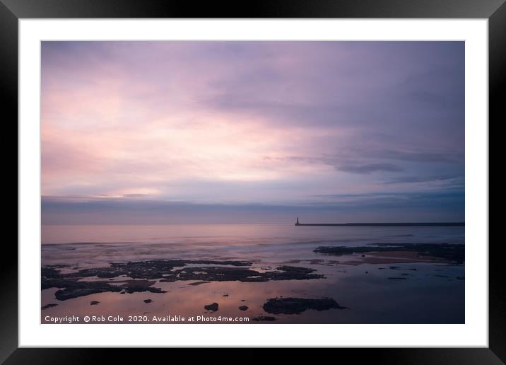 Serene Sunrise Over Seaburn Coast Framed Mounted Print by Rob Cole