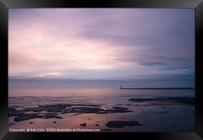 Serene Sunrise Over Seaburn Coast Framed Print by Rob Cole