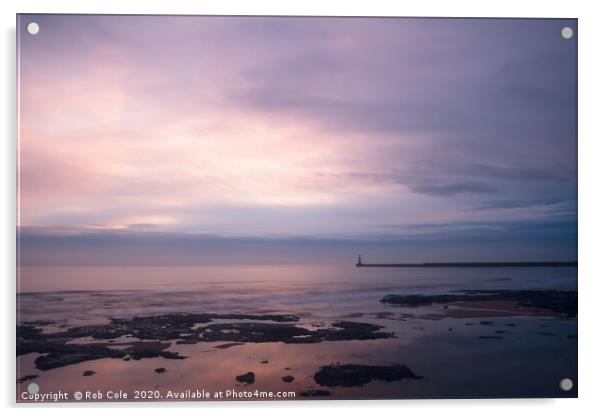 Serene Sunrise Over Seaburn Coast Acrylic by Rob Cole