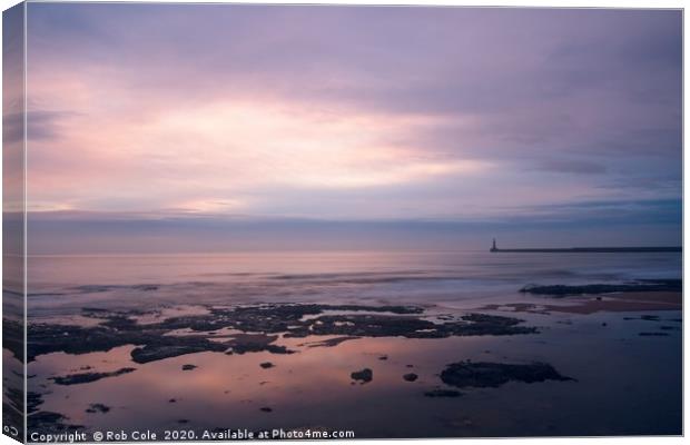 Majestic Sunrise over Seaburn Coastline Canvas Print by Rob Cole