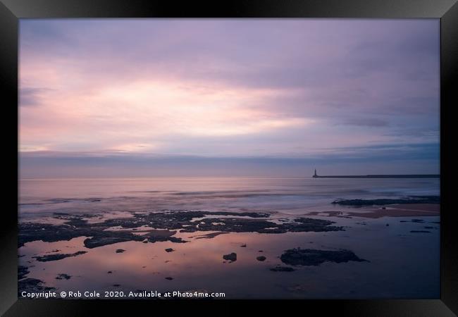 Majestic Sunrise over Seaburn Coastline Framed Print by Rob Cole