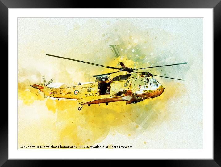 RAF Westland Seaking Painting "Rescue 125" Framed Mounted Print by Digitalshot Photography