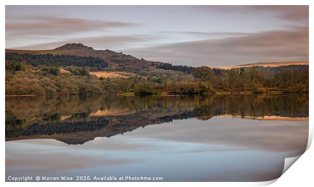 Burrator Resevoir Reflection Print by Warren Wise