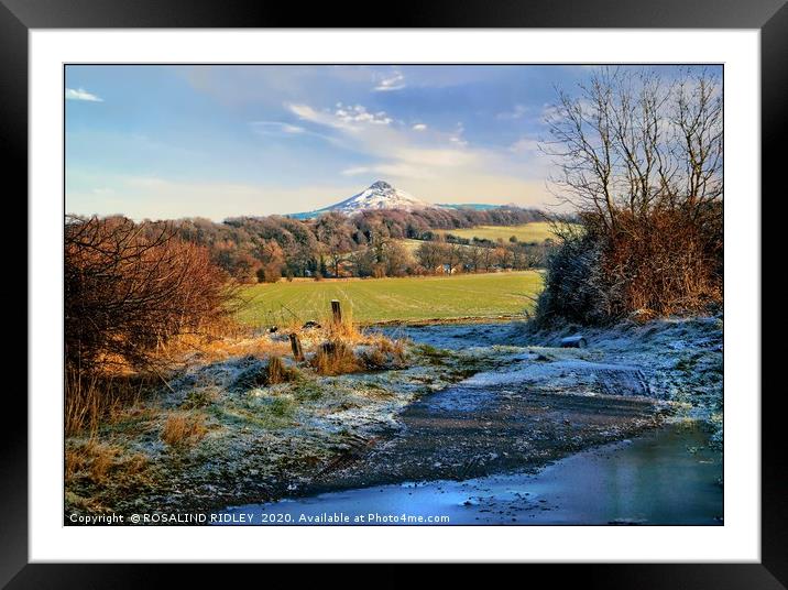 "Snowcapped Roseberry" Framed Mounted Print by ROS RIDLEY