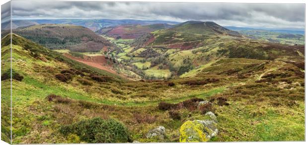 Looking down on the Horseshoe Pass, Llangollen Canvas Print by Clive Ashton