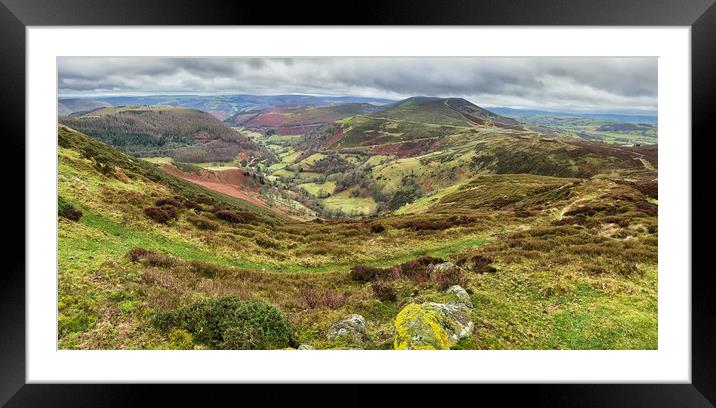 Looking down on the Horseshoe Pass, Llangollen Framed Mounted Print by Clive Ashton