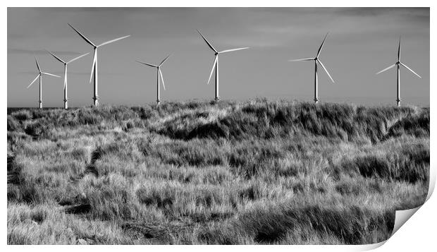Wind Turbines Redcar North Sea Print by Greg Marshall