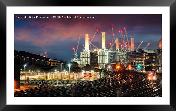 Battersea Power Station and Traction Depot  Framed Mounted Print by K7 Photography