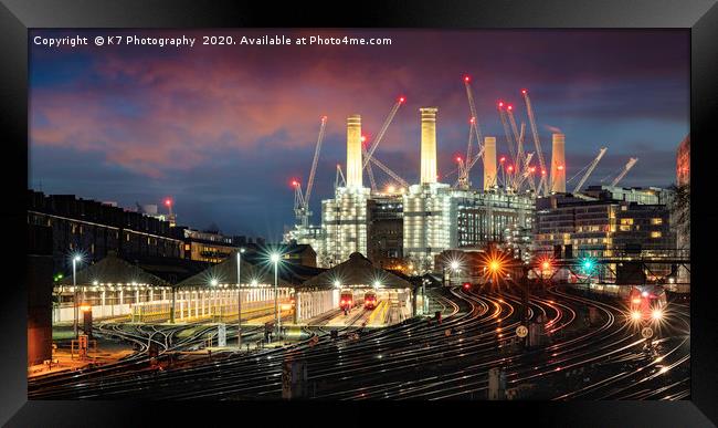 Battersea Power Station and Traction Depot  Framed Print by K7 Photography