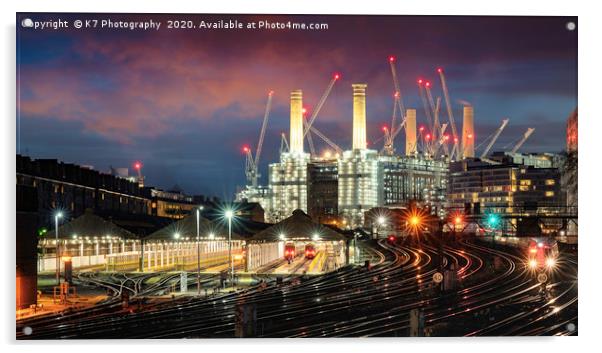 Battersea Power Station and Traction Depot  Acrylic by K7 Photography