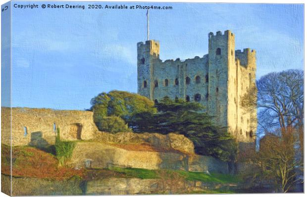 Rochester Castle Kent Canvas Print by Robert Deering