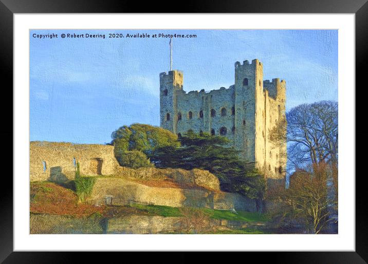 Rochester Castle Kent Framed Mounted Print by Robert Deering