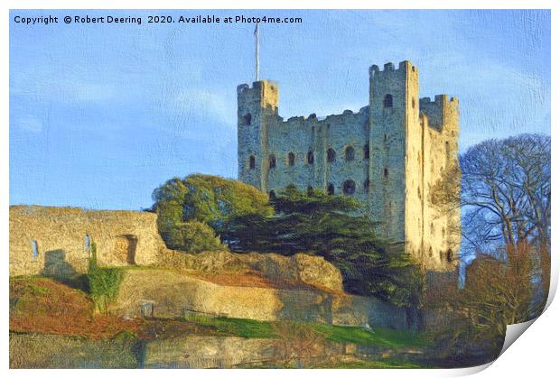 Rochester Castle Kent Print by Robert Deering