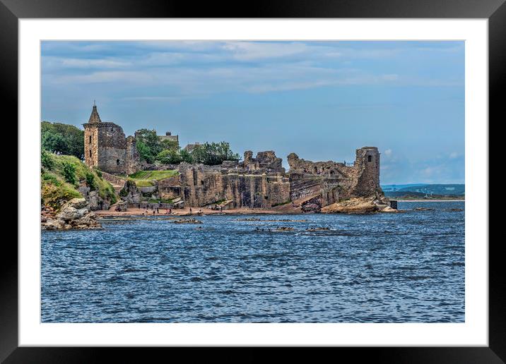 St Andrews Castle Ruin Framed Mounted Print by Valerie Paterson