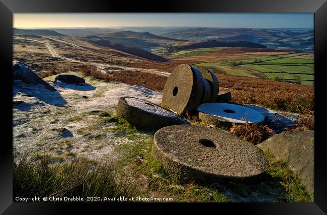 Abandoned Millstones at Stanage Edge Framed Print by Chris Drabble