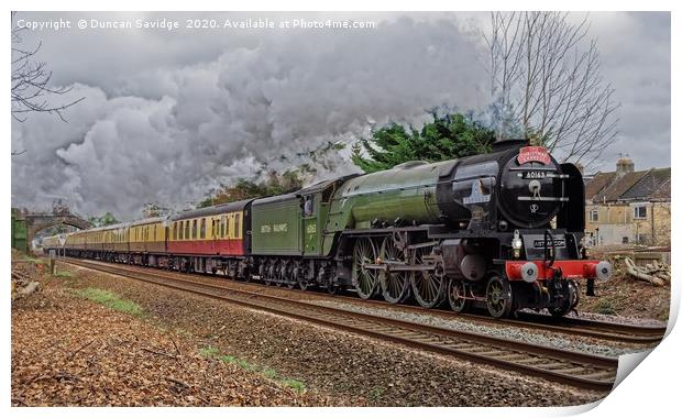 60163 steam train Tornado accelerates out of Bath  Print by Duncan Savidge