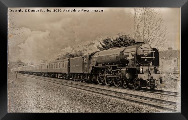 60163 steam train Tornado accelerates out of Bath  Framed Print by Duncan Savidge
