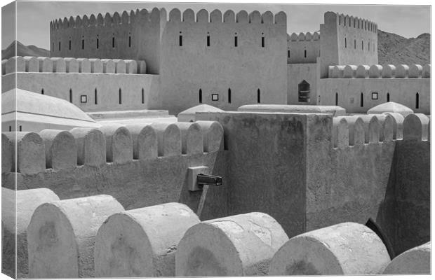 Al Hazm Fort Rustaq Oman mono Canvas Print by Greg Marshall