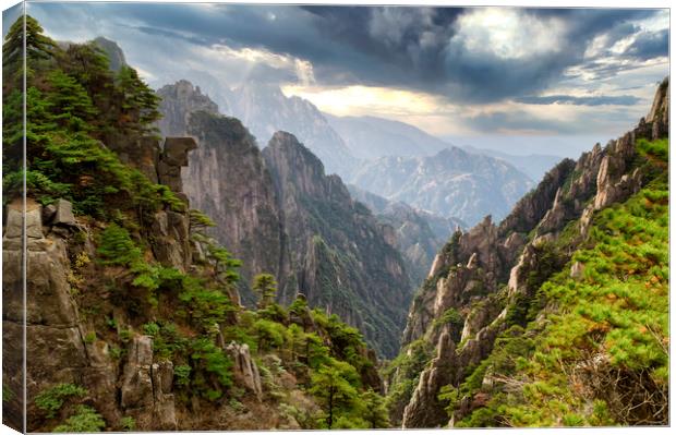 Huangshan or Yellow Mountain in China Canvas Print by Thomas Baker