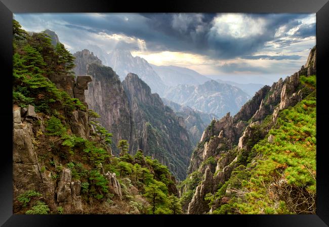 Huangshan or Yellow Mountain in China Framed Print by Thomas Baker