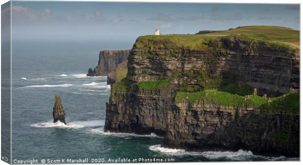 Cliffs of Moher Canvas Print by Scott K Marshall