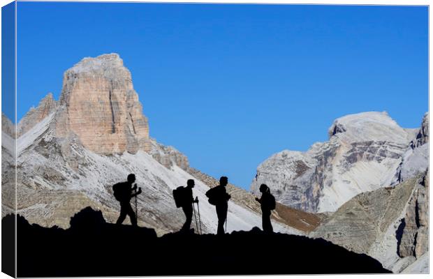 Walkers in the Dolomites Canvas Print by Arterra 