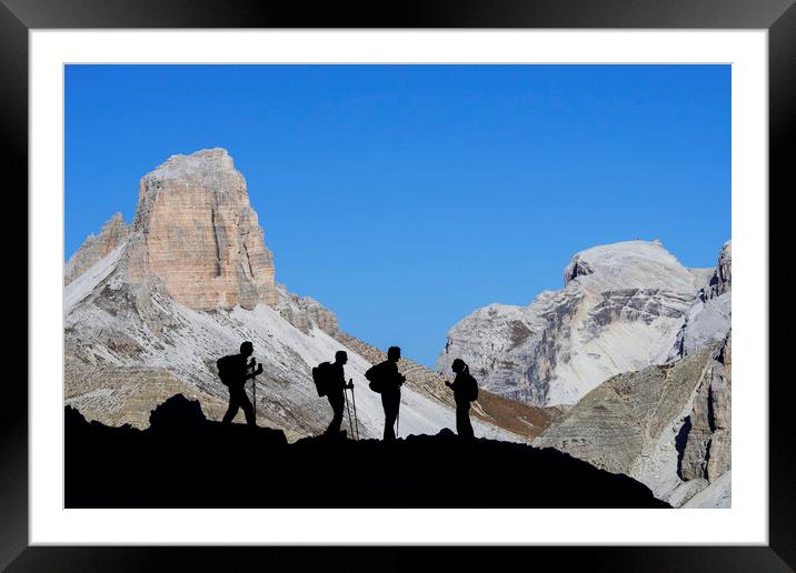 Walkers in the Dolomites Framed Mounted Print by Arterra 