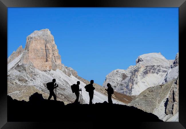 Walkers in the Dolomites Framed Print by Arterra 
