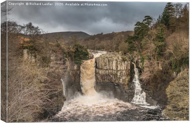 High Force Waterfall, Teesdale, In Spate Canvas Print by Richard Laidler