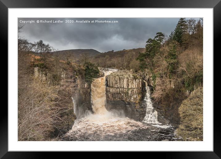 High Force Waterfall, Teesdale, In Spate Framed Mounted Print by Richard Laidler