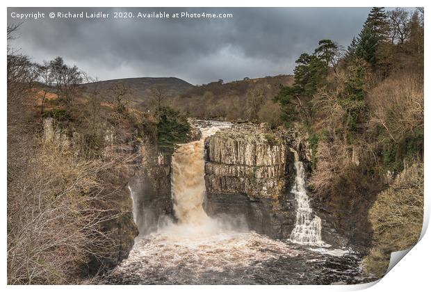 High Force Waterfall, Teesdale, In Spate Print by Richard Laidler
