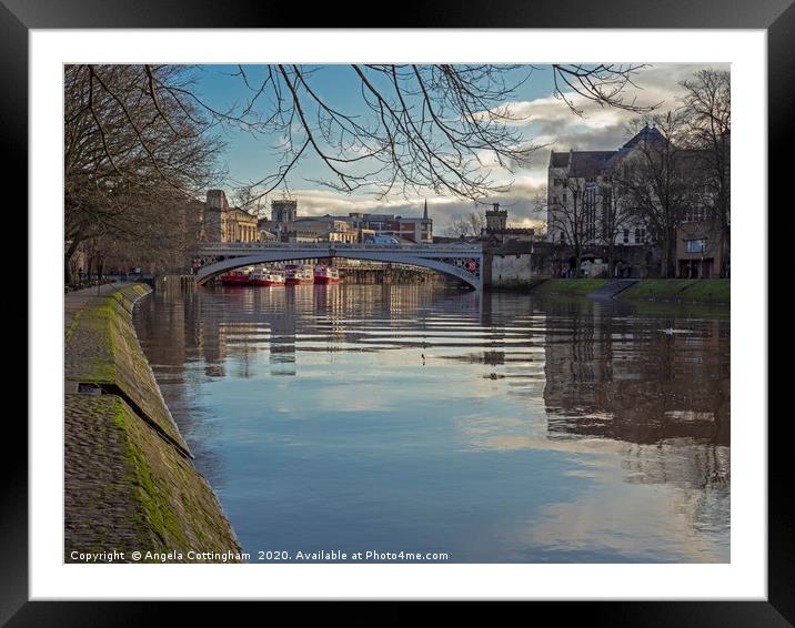 Lendal Bridge and the River Ouse, York Framed Mounted Print by Angela Cottingham