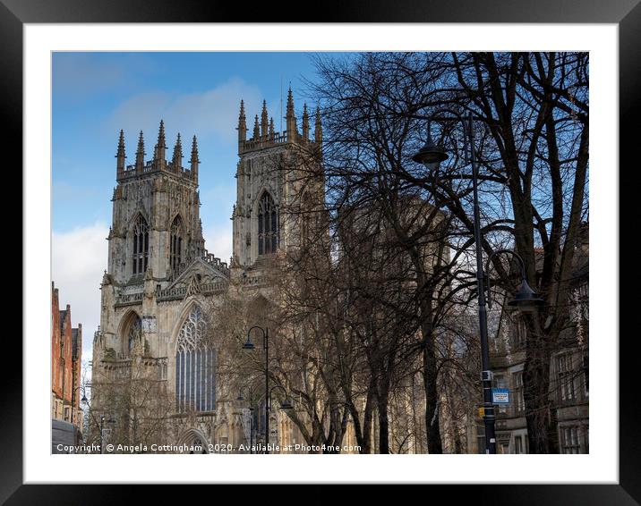 Towers of York Minster Framed Mounted Print by Angela Cottingham