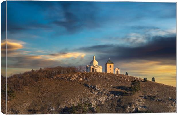 Beautiful and famous St. Sebastian's chapel (svaty Canvas Print by Sergey Fedoskin