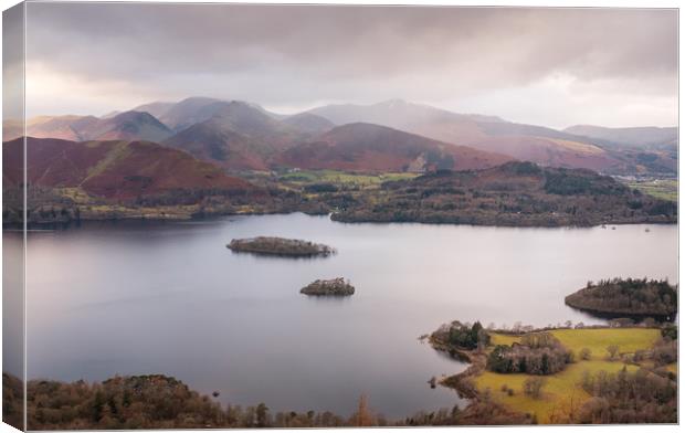 View to Cat Bells and surrounding Wainrights, Kesw Canvas Print by Greg Marshall