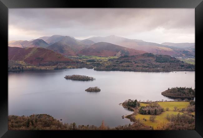 View to Cat Bells and surrounding Wainrights, Kesw Framed Print by Greg Marshall