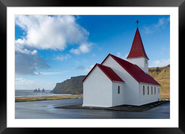 Church at Vik, Iceland Framed Mounted Print by Greg Marshall