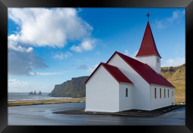 Church at Vik, Iceland Framed Print by Greg Marshall
