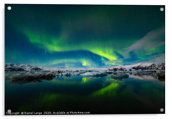 Green Nights in Iceland Acrylic by Daniel Lange