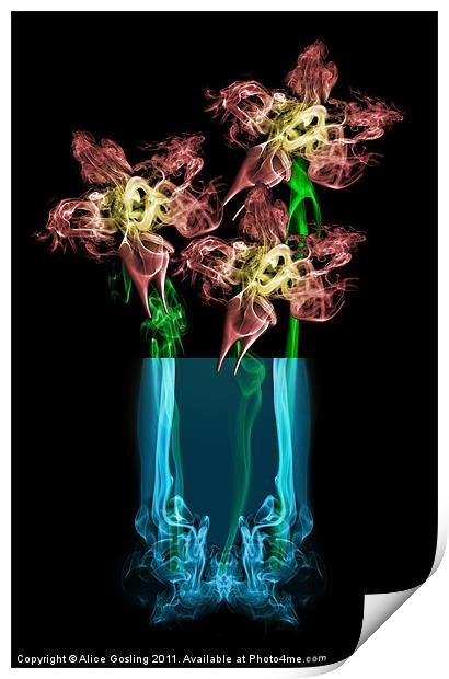 Smokey Flowers Print by Alice Gosling