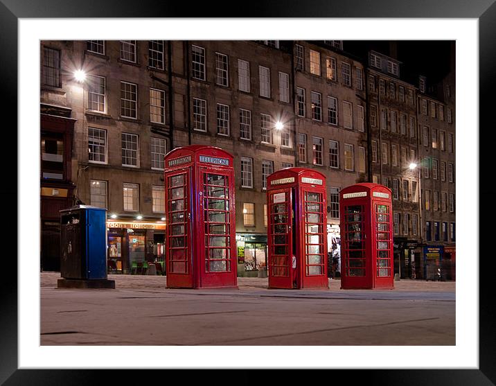 BT Red Phone Boxes Framed Mounted Print by Keith Thorburn EFIAP/b