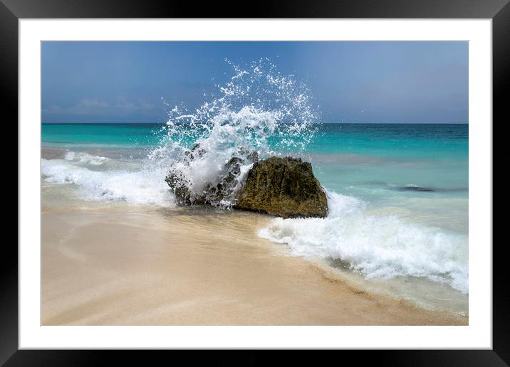 A Splash in the Ocean Framed Mounted Print by Valerie Paterson