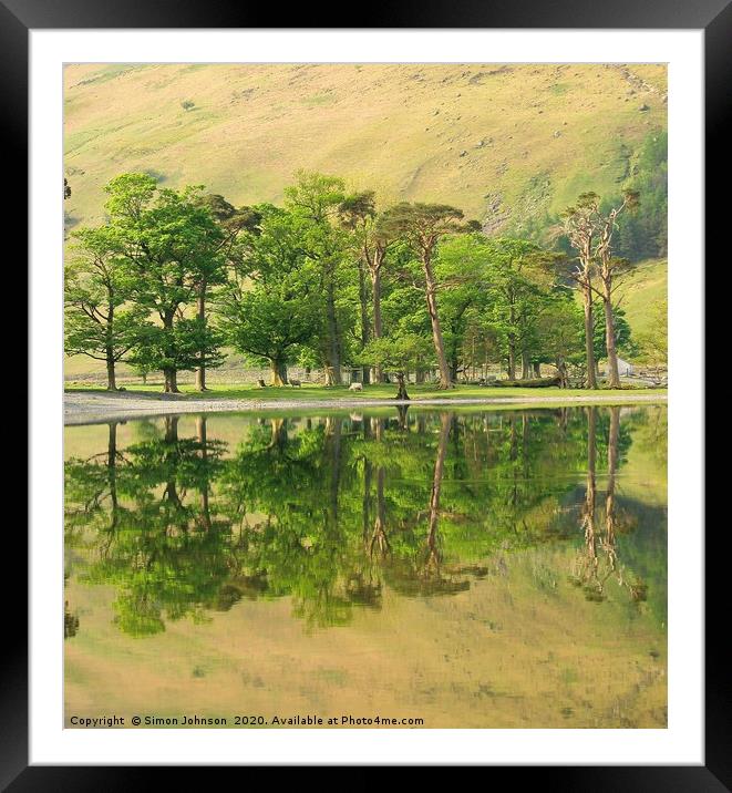 Reflections Buttermere Framed Mounted Print by Simon Johnson