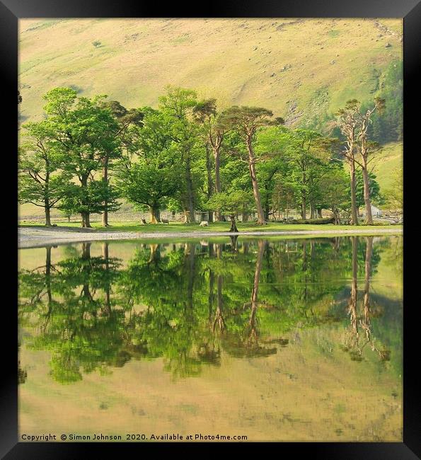 Reflections Buttermere Framed Print by Simon Johnson