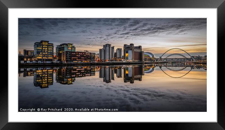 View Across the Tyne Framed Mounted Print by Ray Pritchard