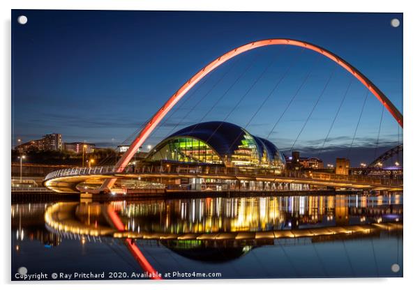 Gateshead Millennium Bridge   Acrylic by Ray Pritchard