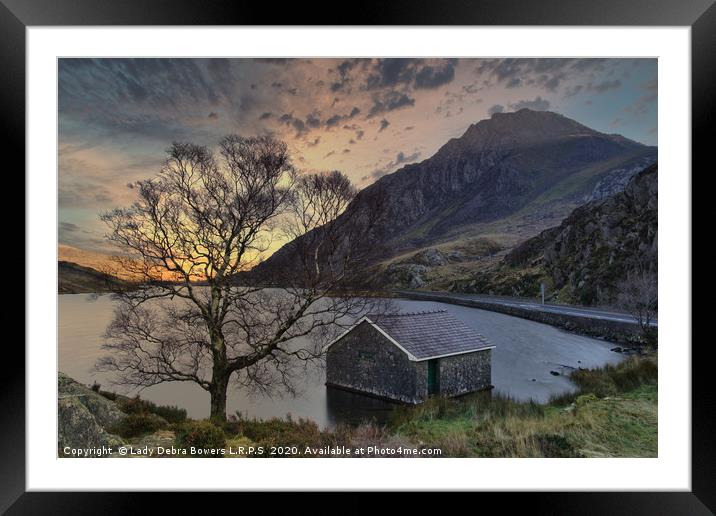 Llyn Ogwen Boathouse Framed Mounted Print by Lady Debra Bowers L.R.P.S